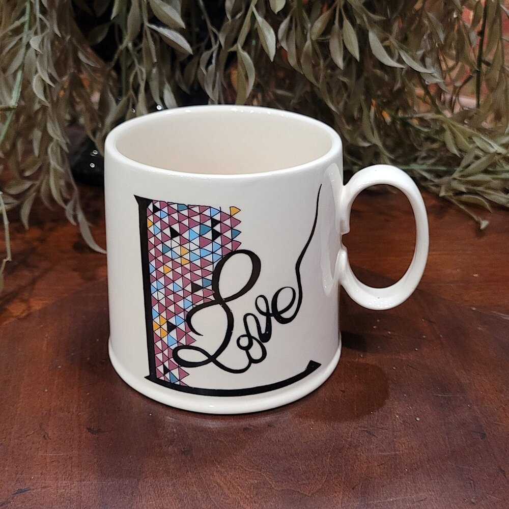 New ANTHROPOLOGIE Love Coffee Mug By Artist Florence Balducci
